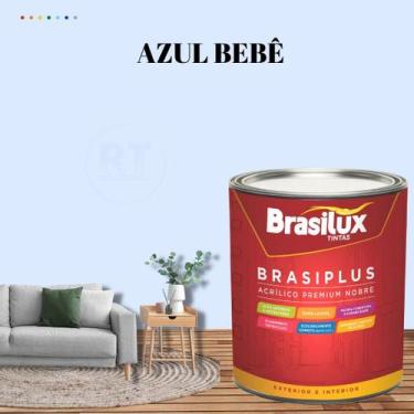 Imagem de Tinta Semi Brilho Cor Azul Petróleo 800ml Brasiplus Acrílica Lavável. 