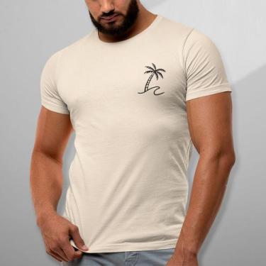 Imagem de Camiseta Masculina Estampada Coqueiro Palmeira 100% Algodao Premium - 