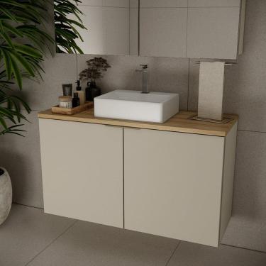 Imagem de Gabinete de Banheiro 110cm X 65cm Marrom Panna / Carvalho