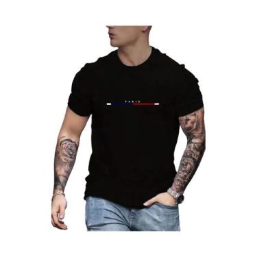 Imagem de Camiseta com capuz com estampa de Paris para homens casual outono inve