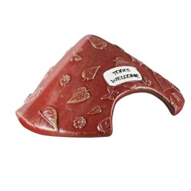 Imagem de Bothyi Casa de sapo, decoração de jardim, casa de sapo, versátil, fácil manutenção, esconderijo, caverna, abrigo para sapos, pequeno, para aquário, peixes, Marrom Avermelhado