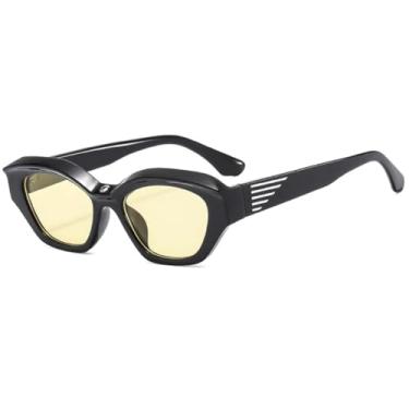 Imagem de VFDHN Óculos de sol retrô fashion feminino masculino clássico vintage uv400 óculos de sol para festa ao ar livre (amarelo)