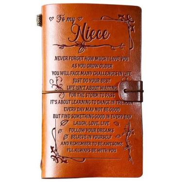 Imagem de Diário de couro PRSTENLY To My Niece, 140 páginas, recarregável