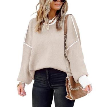 Imagem de Suéter feminino ETCYY, de tamanho grande, moda de outono, colorido, tr