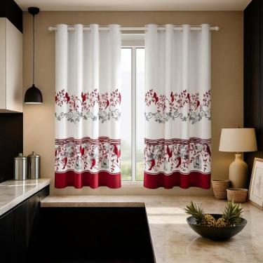 Imagem de Cortina estampada tecido 2,20x1,30 decoração de cozinha Mimo - EMPÓRIO
