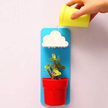 Imagem de Vaso de nuvem criativo vaso chuvoso montado na parede gotas de chuva água derramando chuveiro rega planta interior flor para jardim vaso / decoração de casa / presente azul