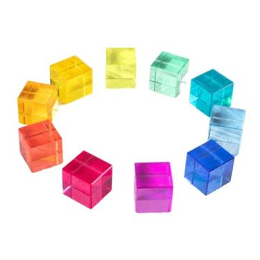Imagem de Esquirla 100 Peças de Cubos de Acrílico Arco-íris Coloridos Cognitivos para Meninos E Meninas para Artesanato