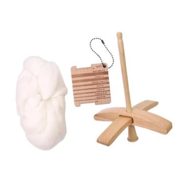 Imagem de Colaxi Régua de medição de fuso turco de madeira multifuncional para artesanato, leve, para fabricação de fios, destacável para fiação manual