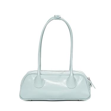 Imagem de Bolsa de ombro de couro, bolsa estilo bolsa vinho tinto, 32 x 25 x 9 cm, Azul claro