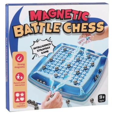 Imagem de Jogo de tabuleiro estratégico magnético educativo 21x21 com 12 bolinha