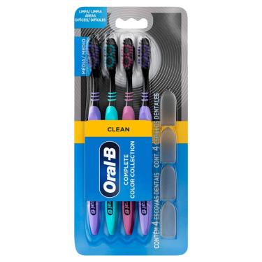Imagem de Escovas Dental Oral B Clean Complete Color Collection Média 4 Unidades