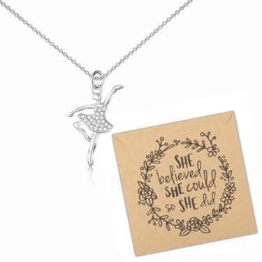 Imagem de FOTAP Colar bailarina de balé, colar para amantes de dançarinos, presentes de recital de dança, presente para melhores amigos, bailarina, amantes, mercadoria, One Size, Cobre, Sem Pedra Preciosa