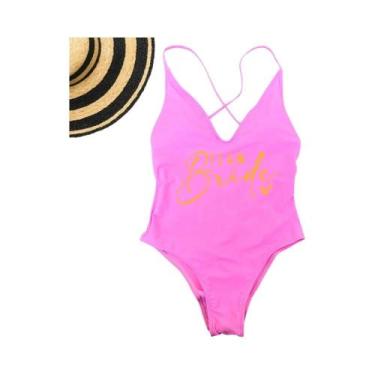Imagem de Maiô Rosa Gold Acolchoado - Ideal para Equipe da Noiva, Praia e Piscin