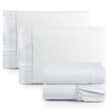 Imagem de Jogo De Lençol Lese 4 Peças Queen Percal 180 Fios Algodão - ARETHA ENX