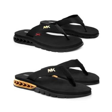 Imagem de Kit 2 Pares Chinelos Masculino Macio Nuvem Anatômico Slide (Preto/Dourado, BR, Adulto, Numérico, 38)