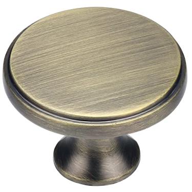 Imagem de HUGOLEM 2 puxadores de gaveta de forma redonda bronze elegante armário de cozinha vintage escovado latão antigo puxadores de armário puxadores de porta janela puxadores de armário para puxadores de