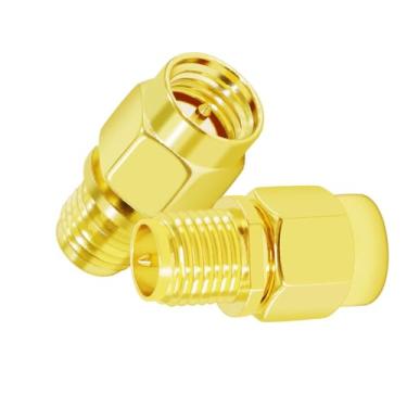 Imagem de CNARIO Conector Coaxial Sma Macho Para Rpsma Fêmea, Adaptador Banhado A Ouro Wi-Fi/Antena/Rádio Bidirecional/Drone Fpv, 2 Peças