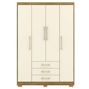 Imagem de Guarda Roupa Solteiro 120 cm 4 Portas 10088 Nature Champanhe VLR