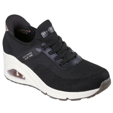 Imagem de Skechers Tênis feminino Uno Wedge - Slip N Knit Hands Free Slip-ins, Preto, 40