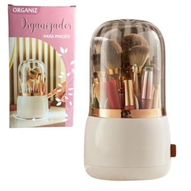 Imagem de Organizador Giratorio de Pincéis Maquiagem Porta Pincel Lapis Rimel Com Tampa