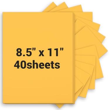 Imagem de Cartolina amarela 8,5 x 11, papel grosso para impressora 34 kg/200 gsm, 40 folhas amarelas, cartolina pesada, papel de arte para convites, cartões faça você mesmo, cartões de visita, menus, artesanato