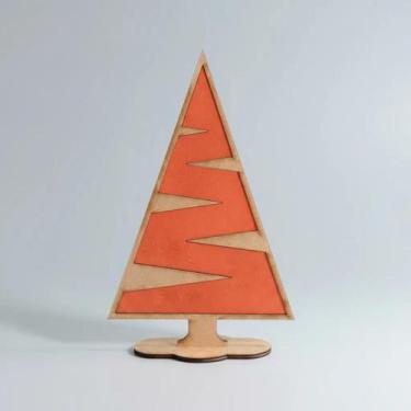 Imagem de Kit com 3 Árvore de Natal em Mdf de 3mm Pintada Artesanalmente Branca 