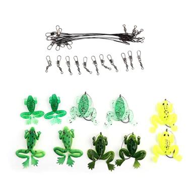 Imagem de Kit de Isca de Sapo Cores Brilhantes Movimentos de Mergulho 10 Peças para Entusiastas da Pesca Em água Salgada Em água Doce