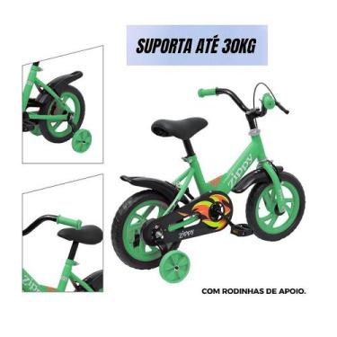 Imagem de Bicicleta Aro 12 Infantil Verde com Rodinhas Laterais para Meninos e M