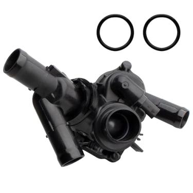 Imagem de BOXI Conjunto de carcaça do termostato de arrefecimento do motor 902-5187 serve para Mercedes-Benz A200 A45 AMG B250 CLA200 CLA250 CLA45 AMG GLA200 GLA250 / 2702000415