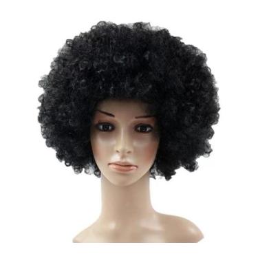 Imagem de Peruca Preta Estilo Black Power P/ Festa Fantasia Cosplay - D Presente