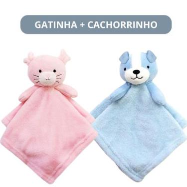 Imagem de Kit Naninha Bebê Premium Hipoalergênica - Bichinhos Pelúcia Paninho de