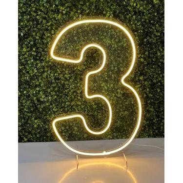 Imagem de Painel Led Neon Números 0 A 9 Festas e Eventos 50cm Altura - Comercial