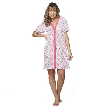 Imagem de Camisola Maternidade Com Botão Vekyo Manga Curta Maternidade Gestante,