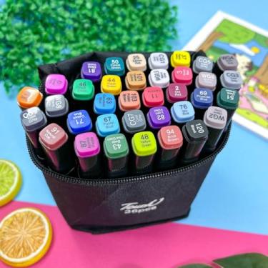 Imagem de Canetas para Pintar Bobbie Goods, Caneta Touch (24, 36, 48, 60, 80, 100, 120 ou 168 Cores) para Livro de Colorir, Marcador - Canetinhas Ponta Dupla - Kicyn (36)