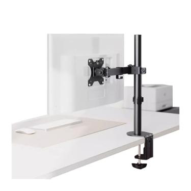 Imagem de Suporte de monitor único para telas de 13 a 32 polegadas de até 8 kg, braço de montagem ajustável para monitor de movimento total com braçadeira C e base de ilhós, braço de monitor VESA máximo de 100