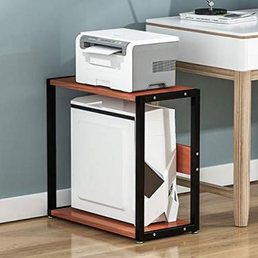 Imagem de Suporte de impressão Suporte de impressora de mesa de 2 camadas organizador arrumado de mesa prateleira de impressora rack de CPU host chassi adequado para mesa de impressora de mesa de escritório em