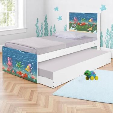 Imagem de Bi Cama Juvenil Zap Com Cabeceira Fundo Do Mar