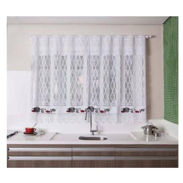 Imagem de Cortina Linha Valencia Com Estampa De Utensilios 200CM X 120