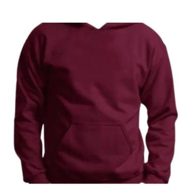 Imagem de Blusa Moleton Sem Estampa Liso Unisex Top Vermelho Bordo - Criativa Ur