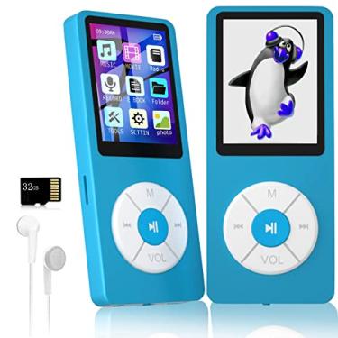 Imagem de Xidehuy Mp3 Player Com Cartão Tf De 32 Gb, Alto-Falante Hd Integrado, Reprodutor De Música Hifi Portátil Com Gravador De Vídeo/Voz/Rádio Fm/Visualizador De Fotos/Reprodutor De E-Books Para Crianças