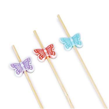 Imagem de Palito em Bambu para Petiscos 12cm/20 unidades - SilverFestas (Borboleta)