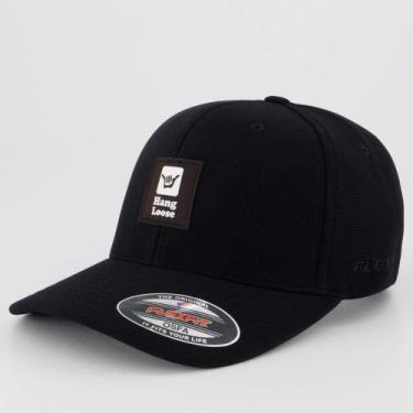 Imagem de Boné hang loose original fech. label flexfit preto, Preto