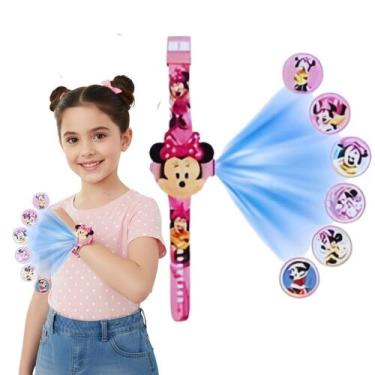 Imagem de Relógio Projetor Minnie Diversão no Pulso com 6 Imagens menina feminin