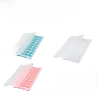 Imagem de Forma de Gelo - Empilhável e Compacta para Melhor Organização(Kit 3, Azul + Branco + Rosa)