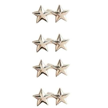 Imagem de Conjunto de 4 botões de estrela para calças de ganga soltas reutilizáveis clipe de metal estrela broche para roupas vestidos saias sem costura