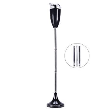 Imagem de CO-Z Cinzeiro de chão ajustável, cinzeiro externo sem fumaça com tampa para cigarros de pátio doméstico, cinzeiro de aço à prova de vento em 50 cm, 70 cm, 89 cm, altura de 89 cm, preto