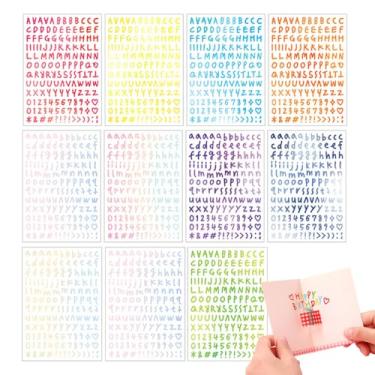 Imagem de Adesivos autoadesivos de letras de vinil de 10 folhas, adesivos autoadesivos A-Z de alfabeto pequeno de 0,6 cm para álbuns, cartões DIY, planejador, artesanato, decoração de teclado