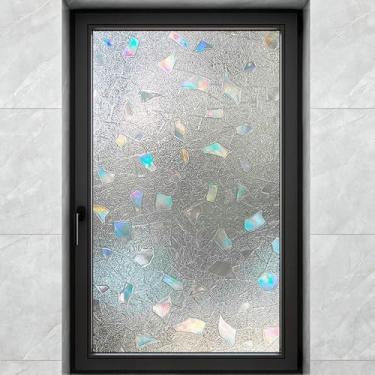 Imagem de Película de privacidade para janela 3D adesivo decorativo de janela arco-íris película de janela para porta de vidro 99 x 30 cm