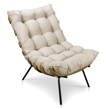 Imagem de Poltrona Costela Suede Drossi Bege