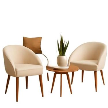 Imagem de kIT 2 Cadeira Lua Decorativa Poltrona Lua Sala de Estar Salão Quarto Estética Decoração Recepção(KIT 2 BEGE)